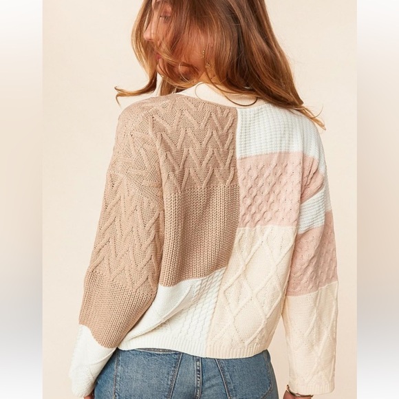 Button Up Knit Cropped Cardigan Sweater - Picture 3 of 8